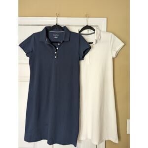 Nautica Polo Dress Bundle 2 Pack Navy M & White S Short Sleeve Collared Dress